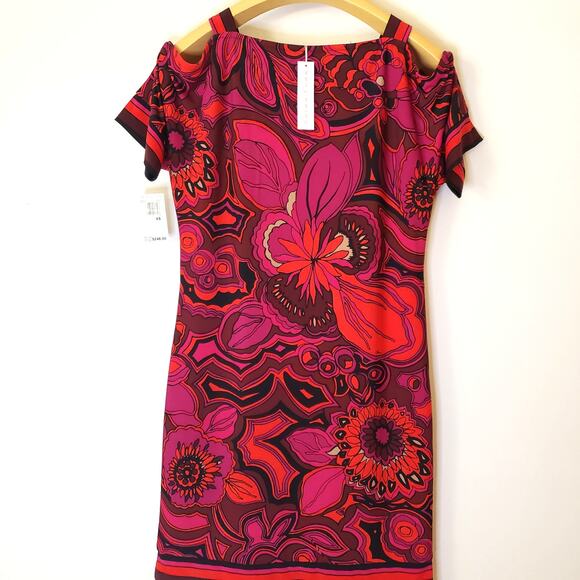 NWT Trina Turk Psychedelic Floral Print Shift Dress Sz XS - Picture 1 of 9